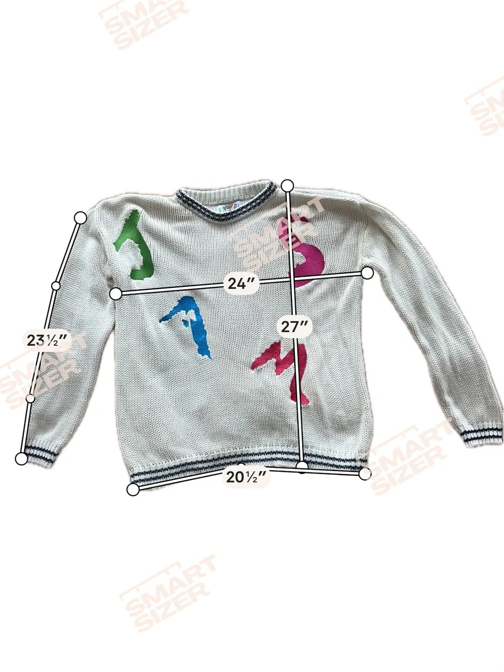 Vintage JAMS World Hawaii Cotton Sweater with Colorful Abstract Patches, Medium